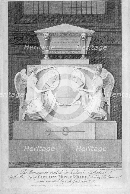 Monument to Captains James Mosse and Edward Riou, St Paul's Cathedral, City of London, 1806. Artist: Samuel Rawle