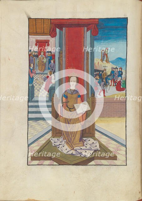 Justitia (Justice) from Margareta Philosophica, 16th century. Creator: Reisch, Gregor, (after)  .