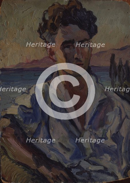 Portrait of the poet Josef Utkin (1903-1944), 1931. Artist: Lentulov, Aristarkh Vasilyevich (1882-1943)