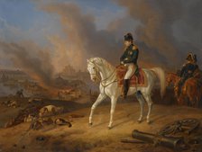 Napoleon Bonaparte before the burning City of Smolensk. Artist: Adam, Albrecht (1786-1862)