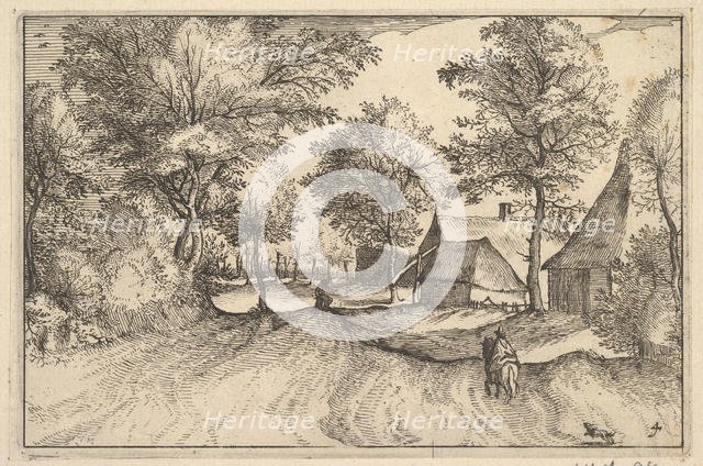 Village Road, plate 4 from Regiunculae et Villae Aliquot Ducatus Brabantiae, ca. 1610. Creator: Claes Jansz Visscher.