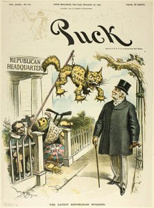 The Latest Republican Bugaboo, from Puck, published November 2, 1892. Creator: William Allen Rogers.