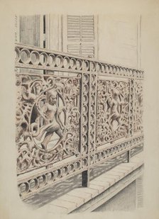 Cast Iron Balcony Rail, c. 1936. Creator: Ray Price.