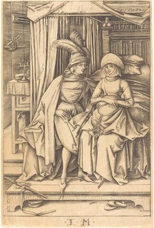 Couple Seated on a Bed, c. 1495/1503. Creator: Israhel van Meckenem.