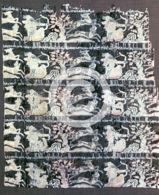 Islamic silk fragment, 9th-12th century. Artist: Unknown