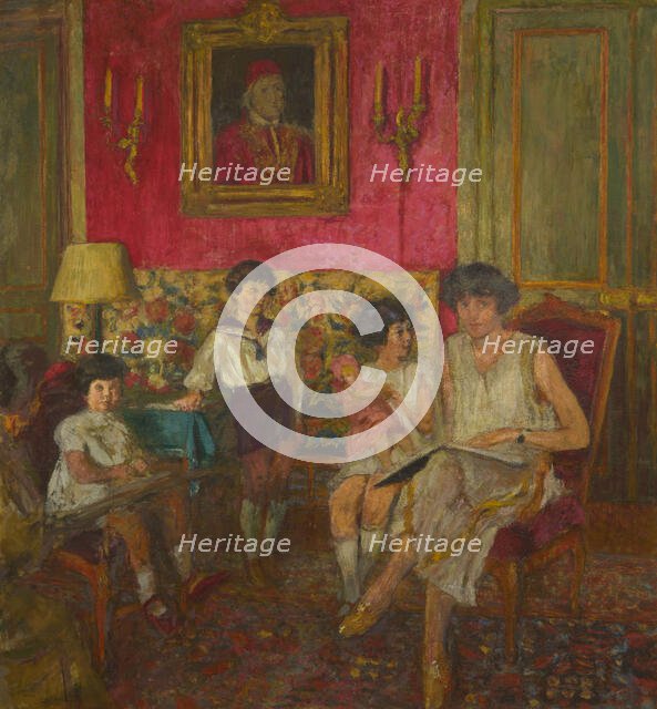 Madame Jean Bloch and her children, 1928-1929. Creator: Vuillard, Édouard (1868-1940).