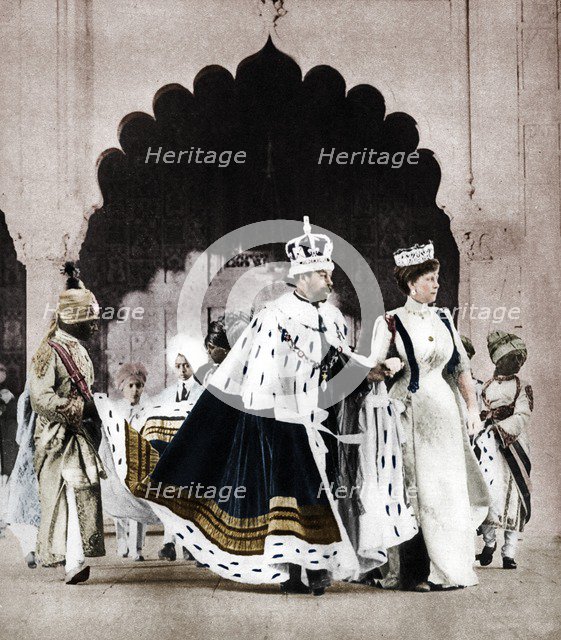 George V and Queen Mary in Delhi, India, 1911, (1935).  Artist: Unknown.