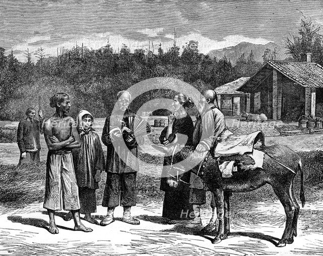 Farm in Canton province, China, late 19th century. Artist: Adrien Marie