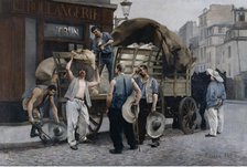 Porteurs de farine, scène parisienne, 1885. Creator: Louis-Robert Carrier-Belleuse.