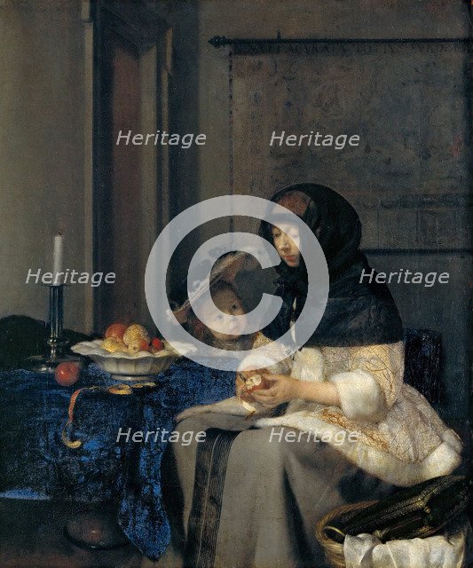 The Apple Peeler. Artist: Ter Borch, Gerard, the Younger (1617-1681)