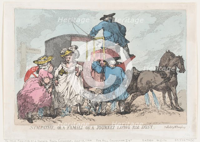 Sympathy, or A Family On A Journey Laying The Dust, July 12, 1784., July 12, 1784. Creator: Thomas Rowlandson.