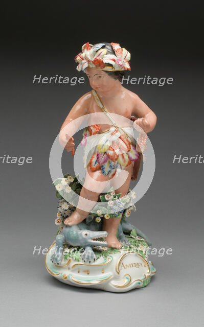 Allegorical Figure of America, Derby, 1770/80. Creator: Derby Porcelain Manufactory England.