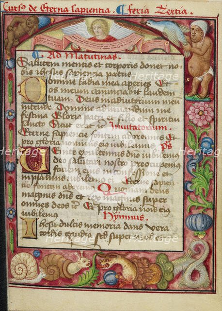 Decorated Text Page; Book of Hours, early 16th century. Creator: Unknown.