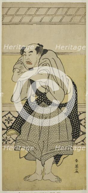 The Actor Asao Tamejuro I as Drunken Gotobei in the Play Yoshitsune Koshigoe Jo..., c. 1790. Creator: Katsukawa Shun'ei.