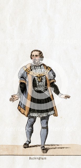 Buckingham, costume design for Shakespeare's play, Henry VIII, 19th century. Artist: Unknown