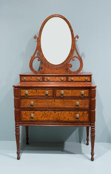 Chest of Drawers with Dressing Glass, c. 1815. Creator: Workshop of Thomas Seymour.