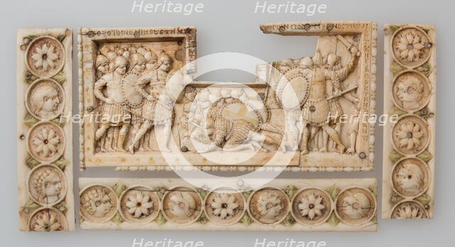 Panel from an Ivory Casket with Scenes of the Story of Joshua, Byzantine, 900-1000. Creator: Unknown.