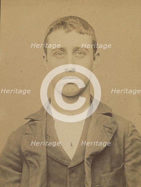 Bocquet. Alexandre, émile. 17 ans, né à Paris XVlle. Menuisier. Vol. Fiché le 14/4/94., 1894. Creator: Alphonse Bertillon.