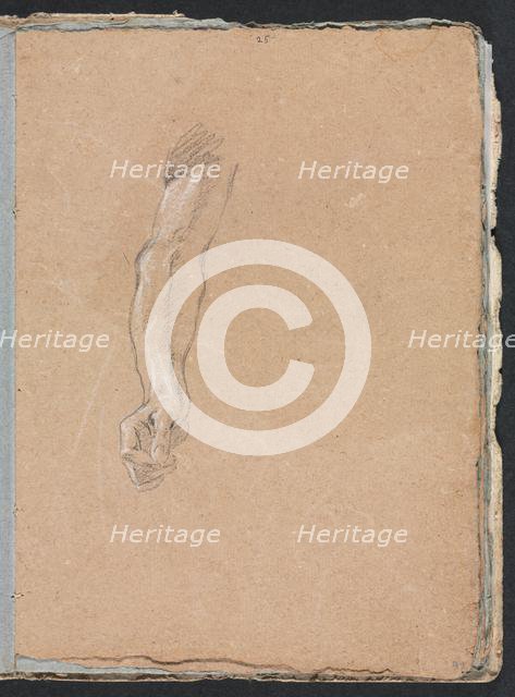 Verona Sketchbook: Right arm and hand (page 49), 1760. Creator: Francesco Lorenzi (Italian, 1723-1787).