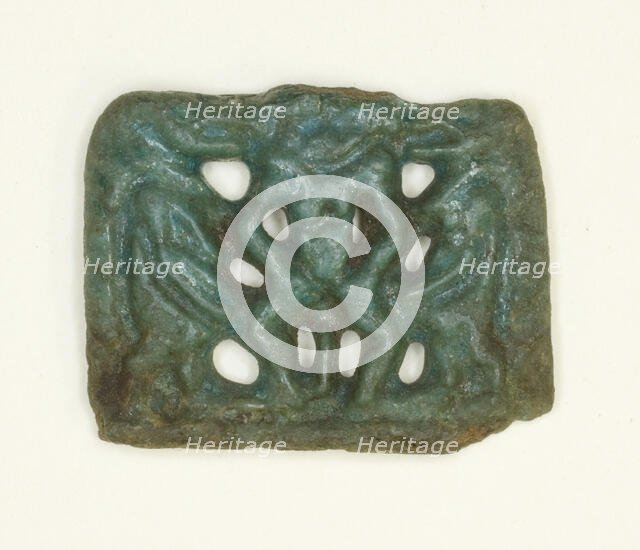 Amulet of the God Bes Flanked by the Goddess Taweret (Thoeris), Egypt, Third Intermediate Period... Creator: Unknown.