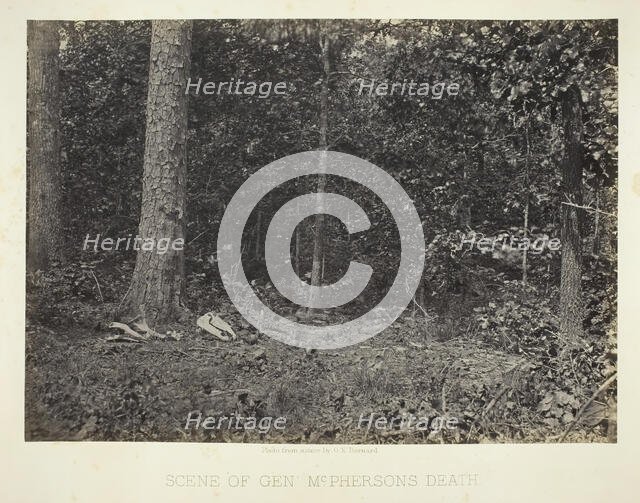 Scene of Gen. McPhersons Death, 1864/66. Creator: George N. Barnard.