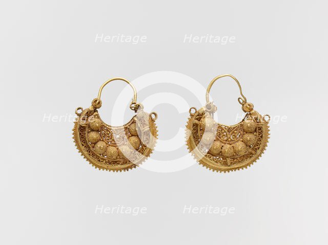 Pair of Earrings, Syria, 11th century. Creator: Unknown.
