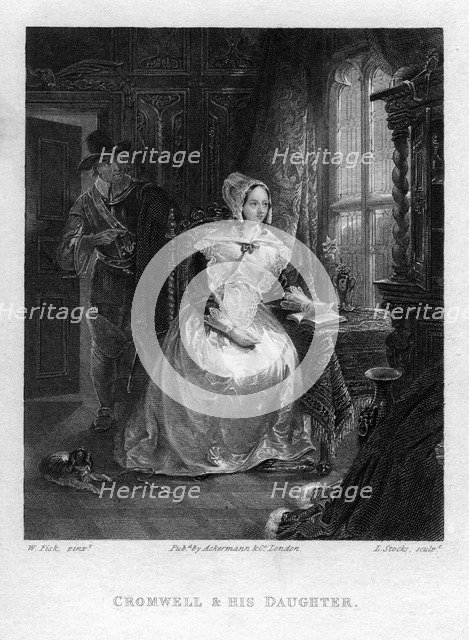'Cromwell and his Daughter', (19th century).Artist: Lumb Stocks