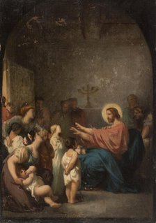 Sketch for the church of Saint-Etienne-du-Mont: Jesus and the little children, 1864. Creator: Felix Giacomotti.
