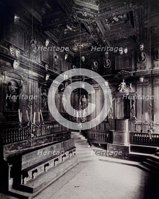 Archiginnasio, Bologna: the anatomy theatre, 19th century. Creator: Fotografia dell'Emilia.