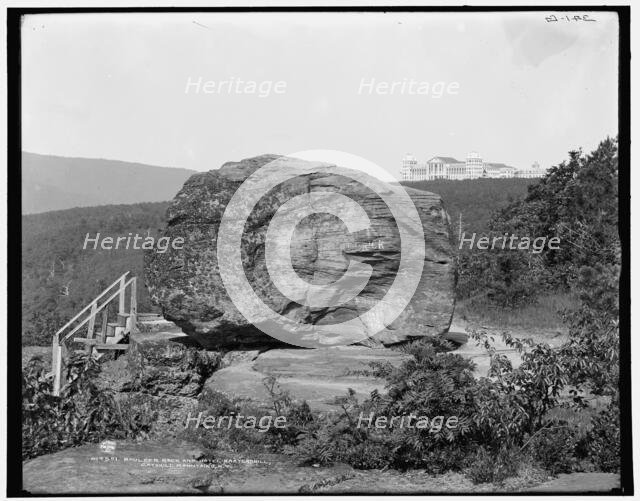 Boulder Rock and Hotel Kaaterskill, Catskill Mountains, N.Y., (1902?). Creator: Unknown.