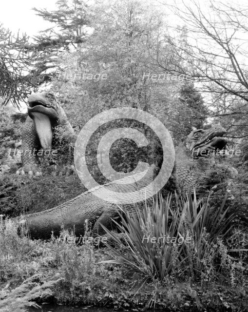 Prehistoric monsters, Crystal Palace Park, Bromley, 1981. Artist: Paul Barkshire