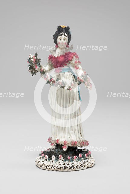 Woman with a Garland of Flowers, France, 1750/99. Creator: Verres de Nevers.