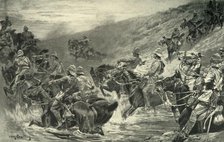 'The Dash for Kimberley - The 10th Hussars Crossing Klip Drift', 1900. Creator: John Charlton.