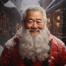 AI Image - Illustration of an East Asian Father Christmas, 2023. Creator: Heritage Images.