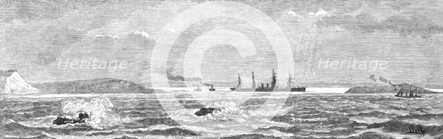 The White Star steam-ship Britannic aground off Kenmore, coast of Wexford, 1881. Creator: Unknown.