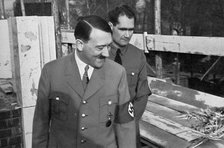 Adolf Hitler and Rudolf Hess visit the building of the Führer Buildings in Munich, Germany, 1936. Artist: Unknown