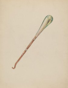 Glass Button Hook, c. 1938. Creator: Francis Law Durand.