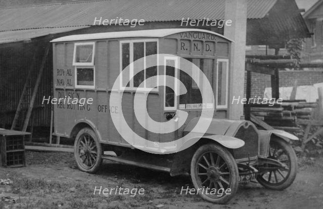 1915 Crossley Royal Naval Division mobile recruiting office. Creator: Unknown.