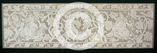 Panel with the Figures of Three Continents, Italy, 17th century. Creator: Unknown.