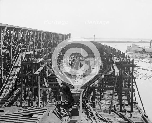 City of Cleveland, Steamer #168 on the ways, 1907. Creator: Unknown.