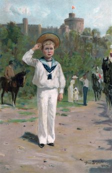 Edward, Prince of Wales, saluting the colours, 1902. Artist: Unknown