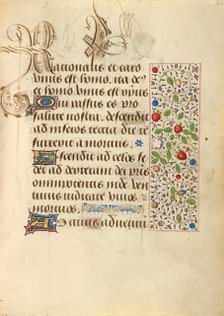 Decorated Text Page; Prayer Book of Charles the Bold, 1469. Creator: Unknown.