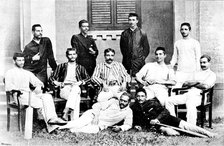 The Parsee Representative Cricket Team at Bombay - the Champion Team in India, 1890. Creator: George Meisenbach.