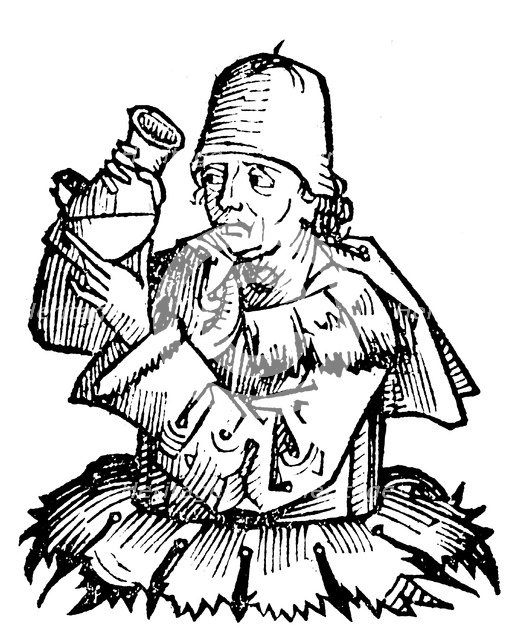 Antonius de Monte Ulmi (fl1384-1390), Italian physician, necromancer, magician and astrologer, 1493. Artist: Unknown