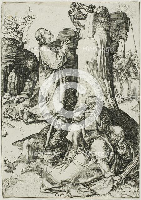 The Agony in the Garden, from The Passion, c. 1480. Creator: Martin Schongauer.