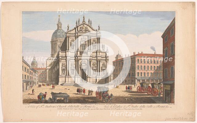 View of the church Sant'andrea della Valle in Rome, 1750. Creator: Thomas Bowles.