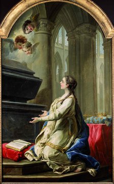 Saint Clotilde praying by the tomb of Saint Martin, 1753. Creator: Van Loo, Carle (1705-1765).