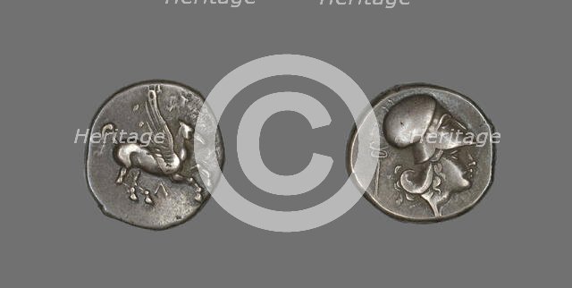 Stater Coin Depicting Pegasus Flying, 400-330 BCE. Creator: Unknown.