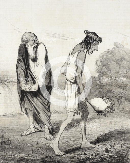 Télémaque ravagé par l'amour, 1842. Creator: Honore Daumier.