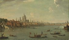 Four views of London: The Thames looking towards St. Pauls. Artist: Joli, Antonio (1700-1777)